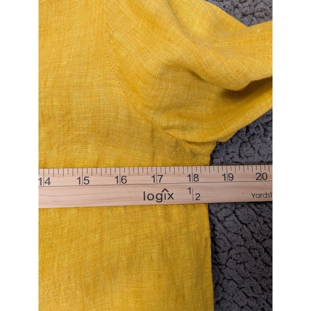 Maeve By Anthropologie Womens Mustard Yellow Marva Lace Up Linen Blouse Size 2 - Picture 6 of 10